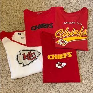 Lot of 4 KC Chiefs ladies shirts.